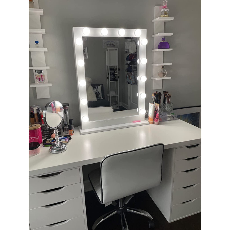 Miroir de maquillage, Blanc