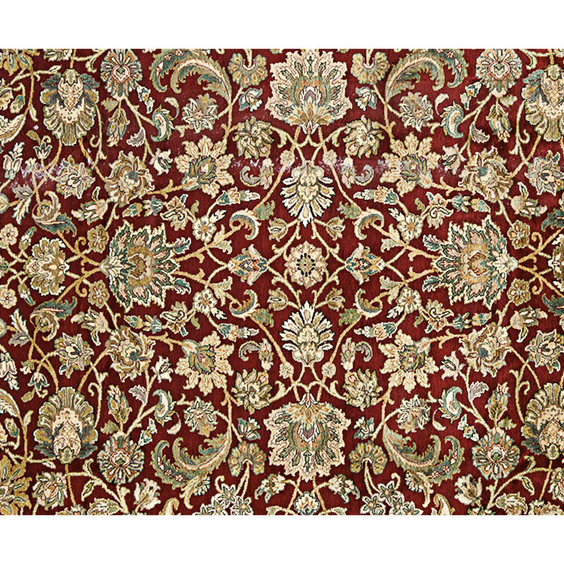 Hand Knotted Area Rug, Red And Black, Rectangle 11'9" x 9'3"