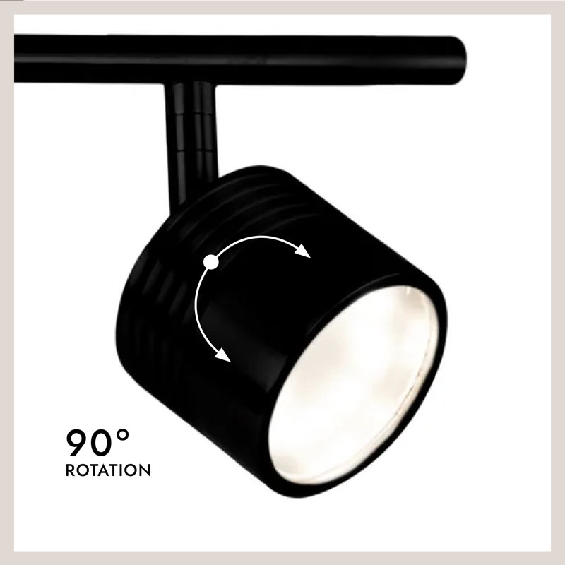 Lyra 30.5'' 4 -Light Fixed Track Track Kit with Dimmable and Adjustable Head, Black