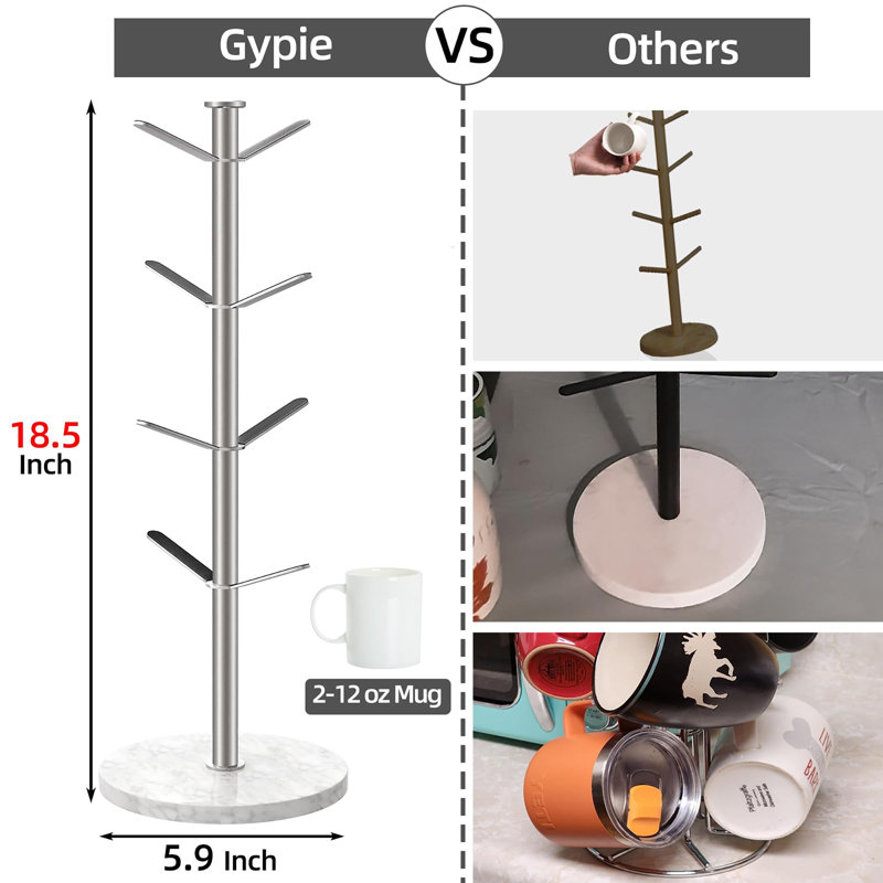 Mug Holder Tree, Brushed Nickel