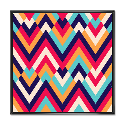 «Blue Blue And Fuchia Egometric Rhombus», reproduction d'art sur toile