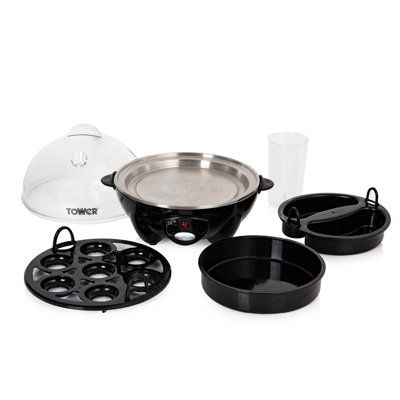 Tower T19023 Multi-Function Egg Cooker with Egg Poaching Tray & Omelette Tray, 360W