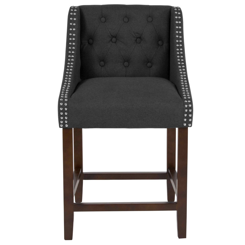 Tabouret de comptoir Ahseem, Gris anthracite, Tabouret de comptoir (siège d'une hauteur de 24 p