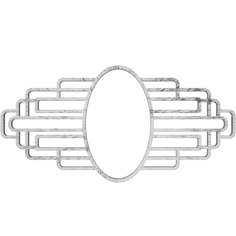 Médaillon de plafond en PVC Elizabeth, Étain antique, H 9 po x l 18 po x P 0,5 po