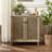 Lynd 31.5"H 2 - Rattan Door Storage Accent Cabinet with Solid Wood Legs-1243345093