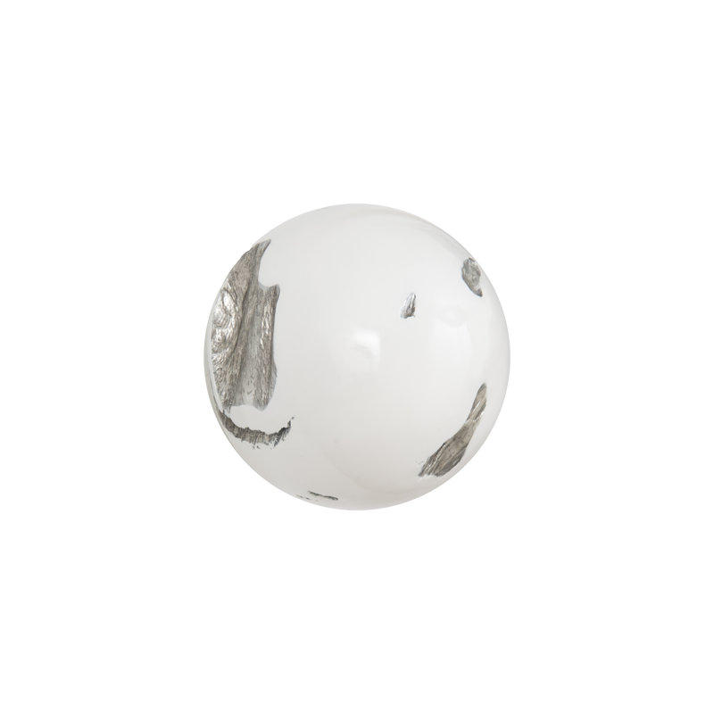 Small White and Silver Resin Root Ball Wall Sculpture