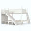 Lit superposé avec tablettes de rangement, lit superposé en bois massif avec glissière et échelles, conception à profil bas-852171871
