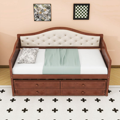 Twin Daybed with Trundle and 2 Storage Drawers