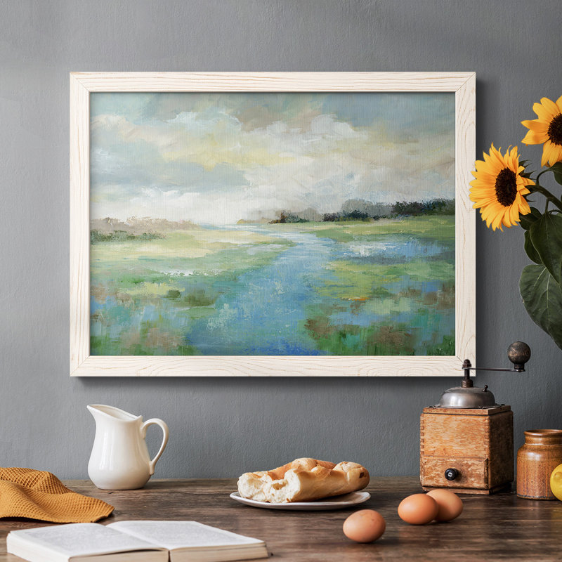 Winding Stream, reproduction d'art sur toile, H 18 po x l 26 po, Blanc