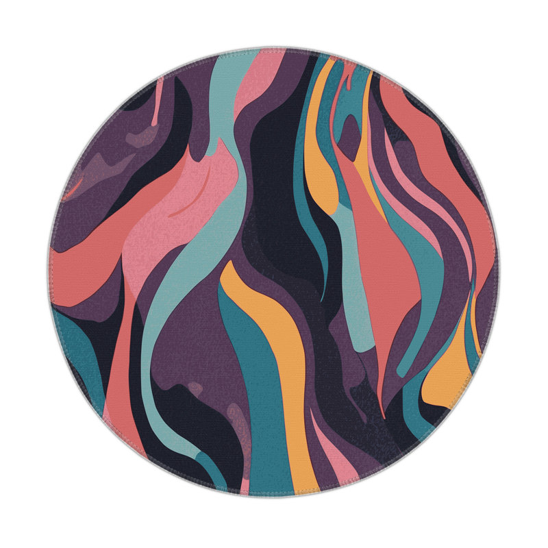 Electric Circuitry Indoor And Outdoor Area Rug, Round 5'