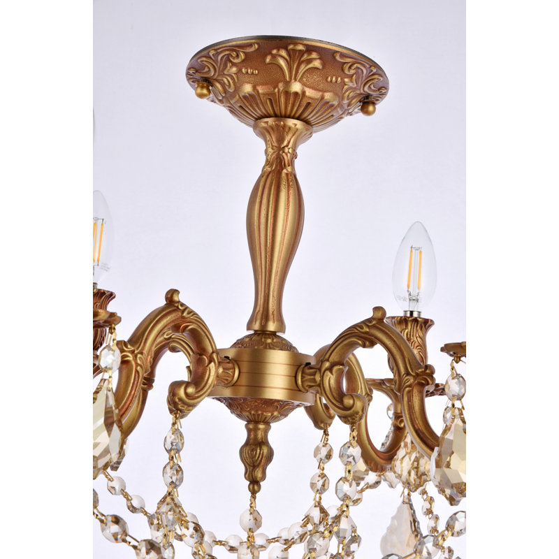 Cristal taillé royal français Rosalia, Or français, H 19 po x l 17 po x P 17 po, 4 lumières