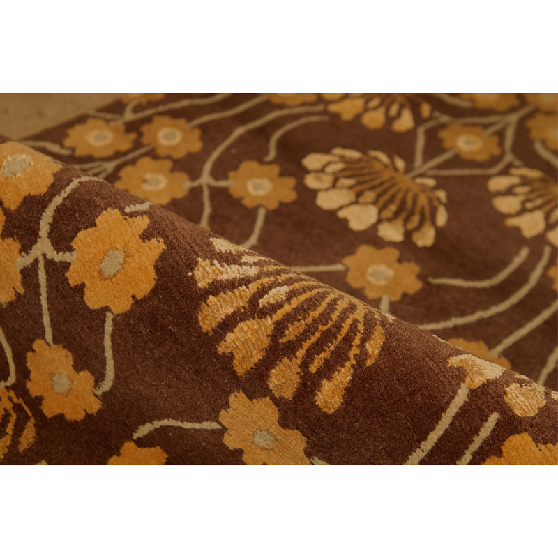 Hand Knotted Area Rug in Brown
