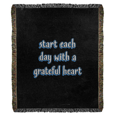 Gratitude Inspirational Quote Cotton Woven Blanket