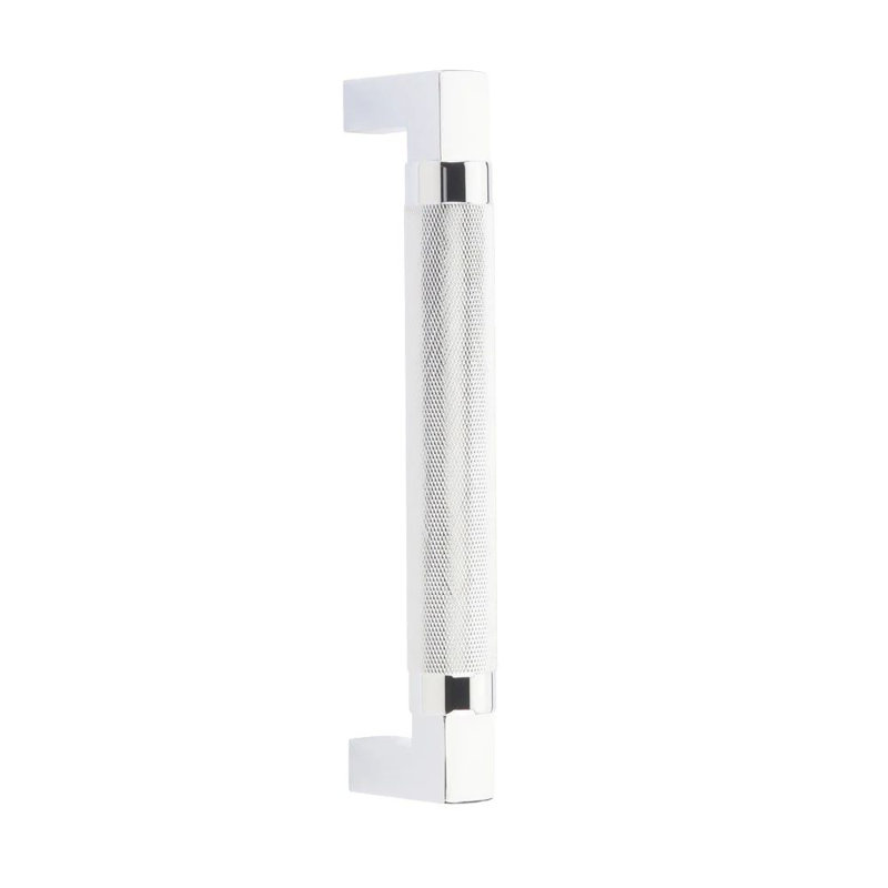 Poignée de porte de douche en verre moleté 8 po Emtek Hercules, Chrome poli