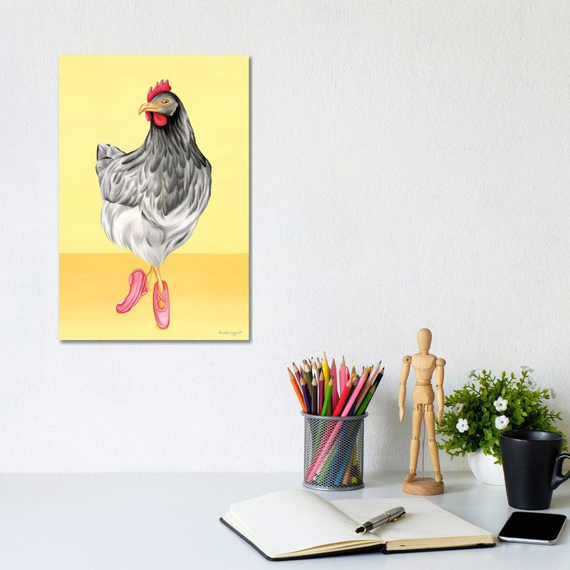 Hen Ballerina 1 Piece Wrapped Canvas Painting, 20.32 cm H x 30.48 cm W