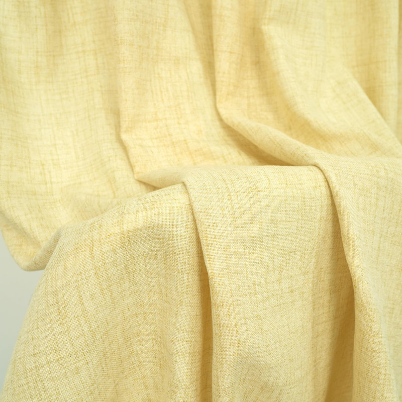 Paire de rideaux semi-transparents avec passe-tringle Janie, L 52 po x L 63 po, Jaune