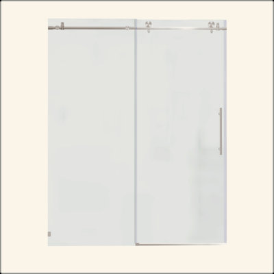 Frameless Shower Door, Sliding Shower Door, With Premium 5/16"(8Mm) Thick Tempered Glass Shower Enclosure ,With Buffer
