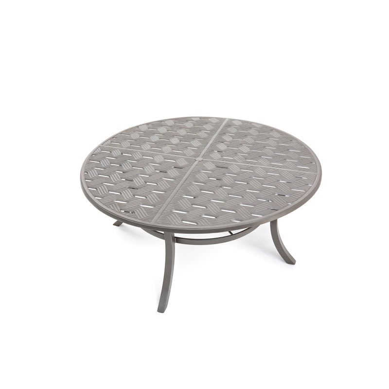 Merge Tables Outdoor Round Dining Table, Weathered Teak