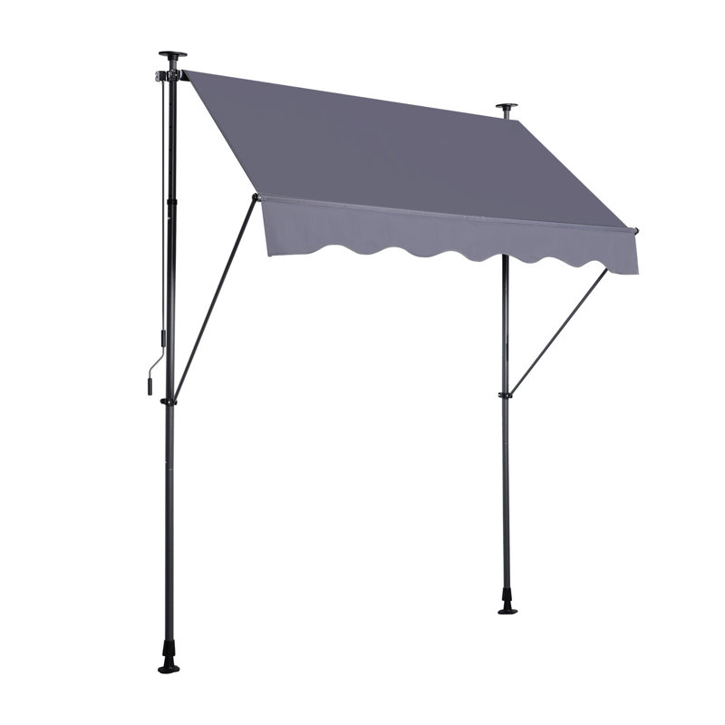 Protected Patio Door Awning - 118'' Sun Shade With Cover And Adjustable Height Option Package Outdoor Protection Canopy Uv80+ Water Resistance