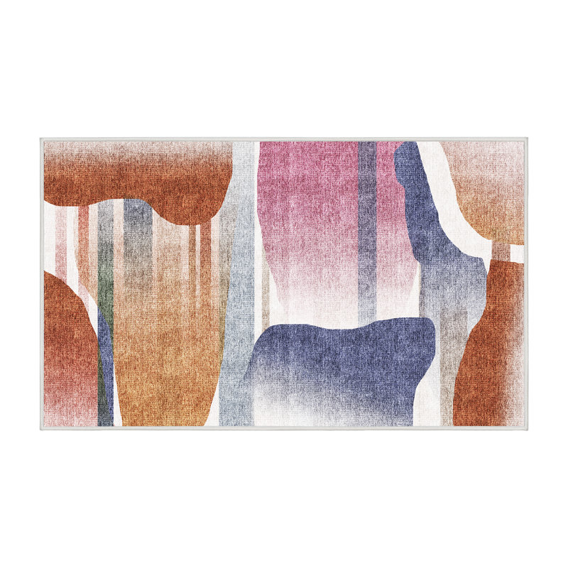 Maravene Hand Loomed Washable Abstract Indoor Rug, Rectangle 8' x 12'