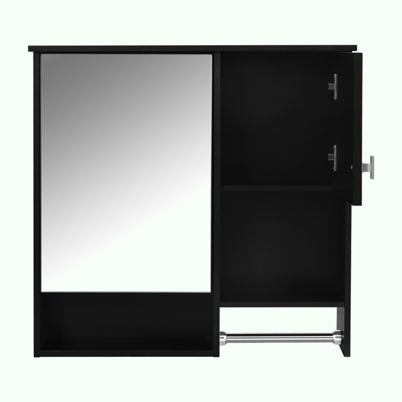 Armoire à pharmacie murale pour salle de bain, Noir, noir, noir, noir
