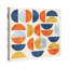 «Abstract Suns Alligned Mid-Century Modern», reproduction d'art sur toile bleue-1685443529