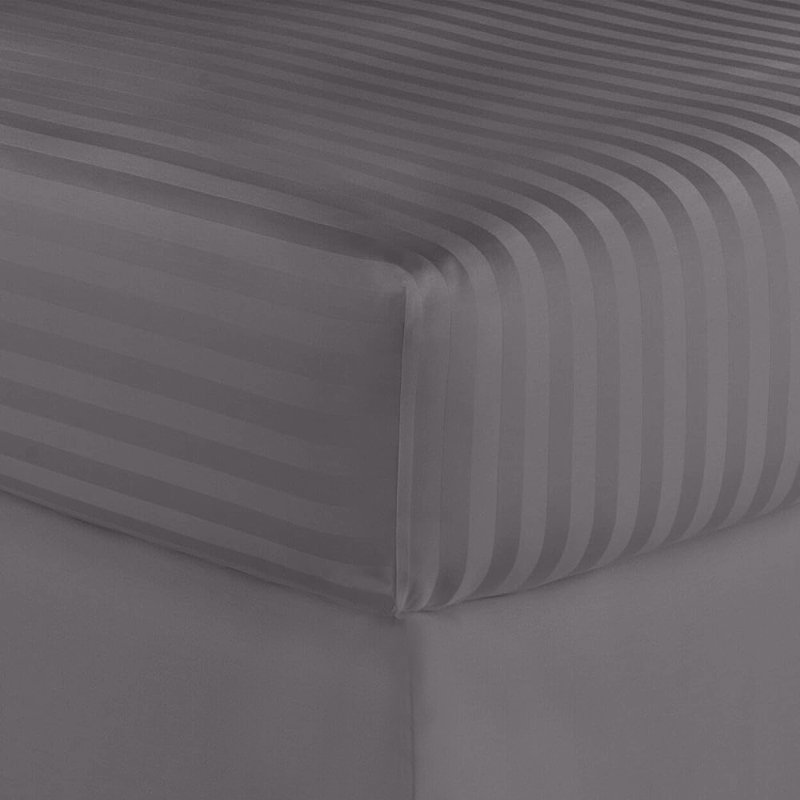 Hotel London Egyptian Cotton Striped Sheet Set, Gray, California King Sheet Set with 2 Pillowcases