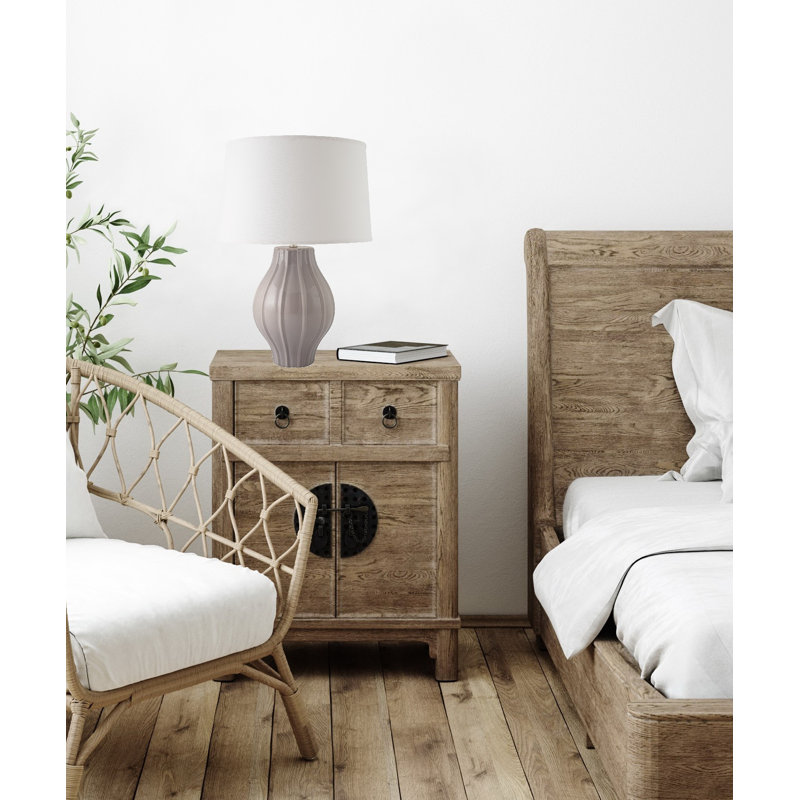 Eraman Ceramic Table Lamp, Gloss Swanky Gray