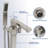 Floor Mounted Tub Filler Faucet In Brushed Nickel, High - Quality Brass Core, Dual Temperature Precision Valves, 360 + 90 Spout Movement, Splash Nickel Bathroom With Hand Shower, Corrosion Copper-121320215