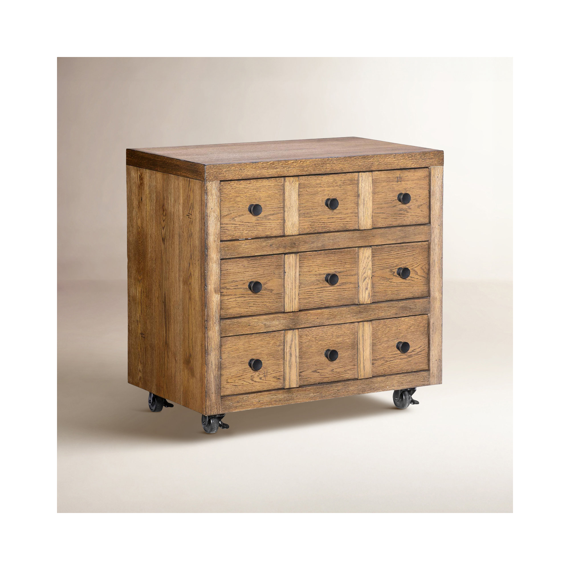 Country Living 3-Drawer Nightstand, Brown