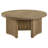 Osahon 36-Inch Round Wood Coffee Table Distressed Light Brown