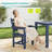 5 PCS Outdoor HIPS Dining Set, All-Weather Patio Table and Chairs W/ Umbrella Hole, Low Maintenance for Porch, Backyard-745781953
