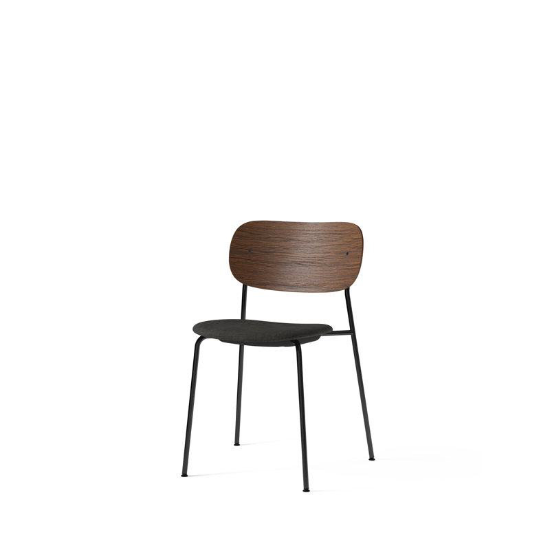 Co Upholstered Dining Chair, Dark Stained Oak, Bouclé 02 Acrylic, Black