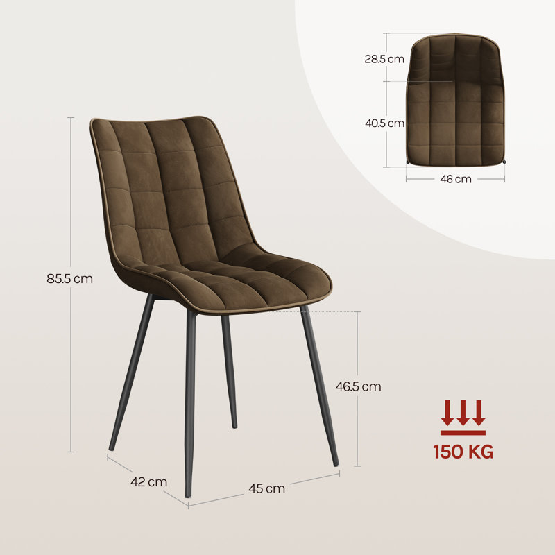 Vassar 46.5cm H Upholstered Side Chair, 4, Brown