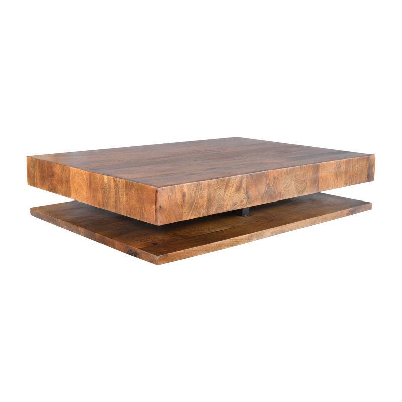 Modern Low Profile Solid Wood Coffee Table