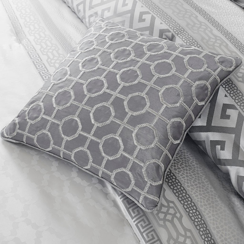 Ensembles de literie luxueux en polyester gris, conception élégante en jacquard pour la maison