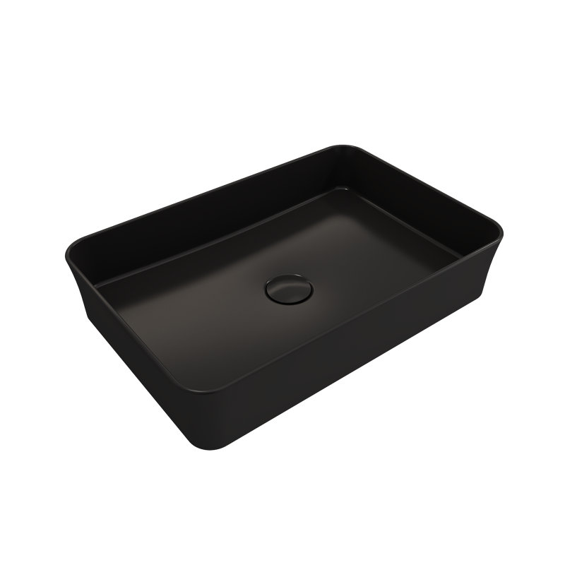 Sottile 22.5'' L Bathroom Sink, Matte Black