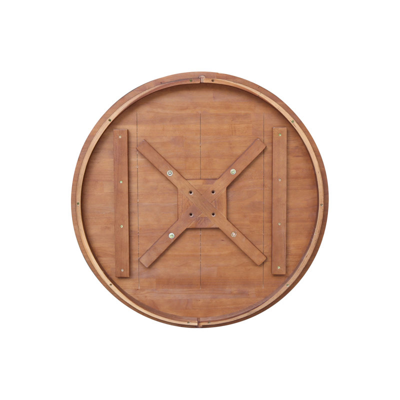 Table de salle à manger à piédestal en bois massif, H 30 po x L 36 po x l 36 po, Chêne vieilli