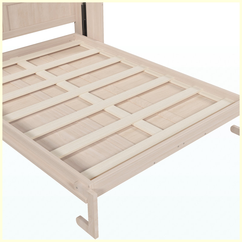 Grand lit escamotable avec lumières DEL et grand lit escamotable beige pour petits espaces