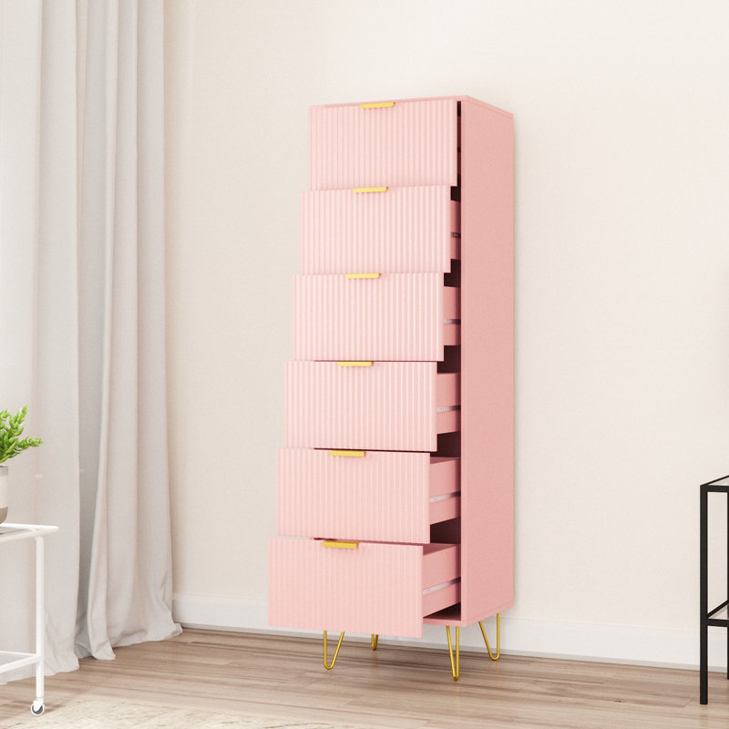 Commode 6 tiroirs Scannell, Rose