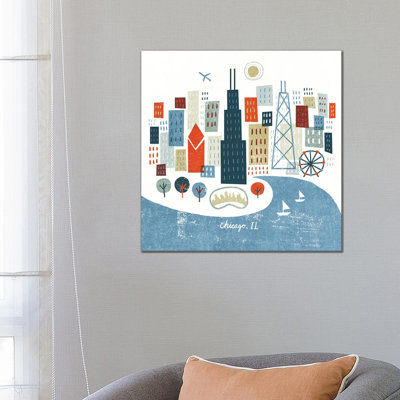 Colorful Chicago by Michael Mullan - Wrapped Canvas Painting