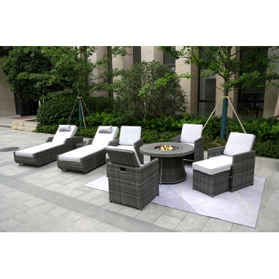 Areefa 8 - Person Patio Conversation Set with Cushions