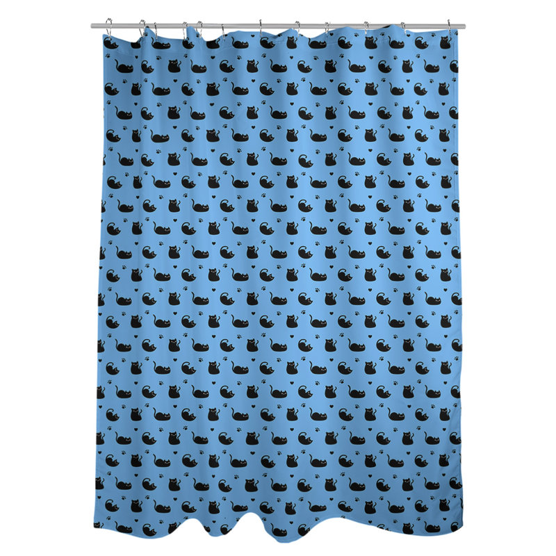Rideau simple pour chat, Bleu