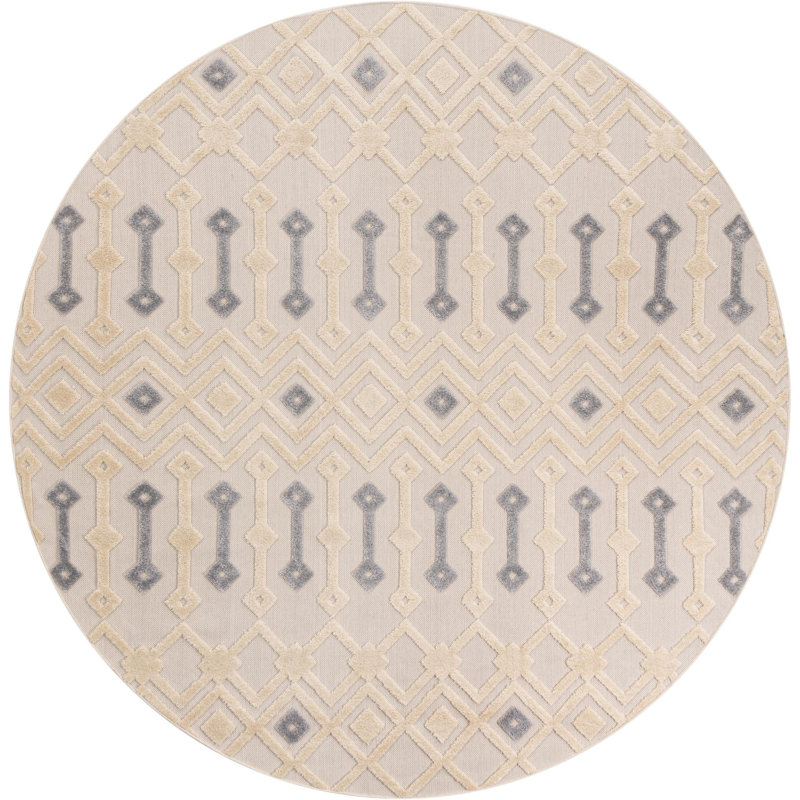 Alixs Abstract Indoor Rug, Round 7'10"