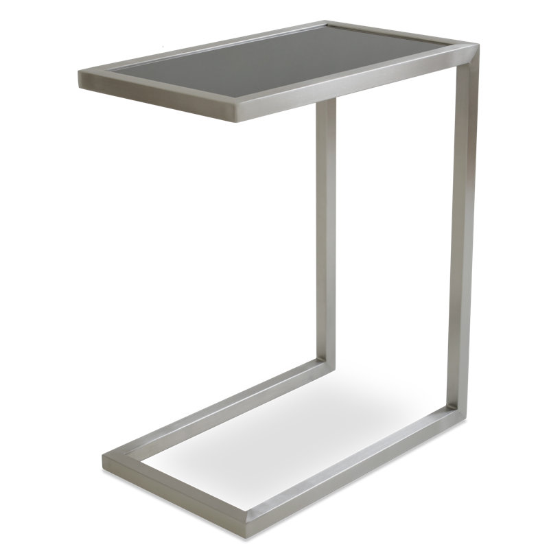 Table de bout Alfa, Verre noir, Grand