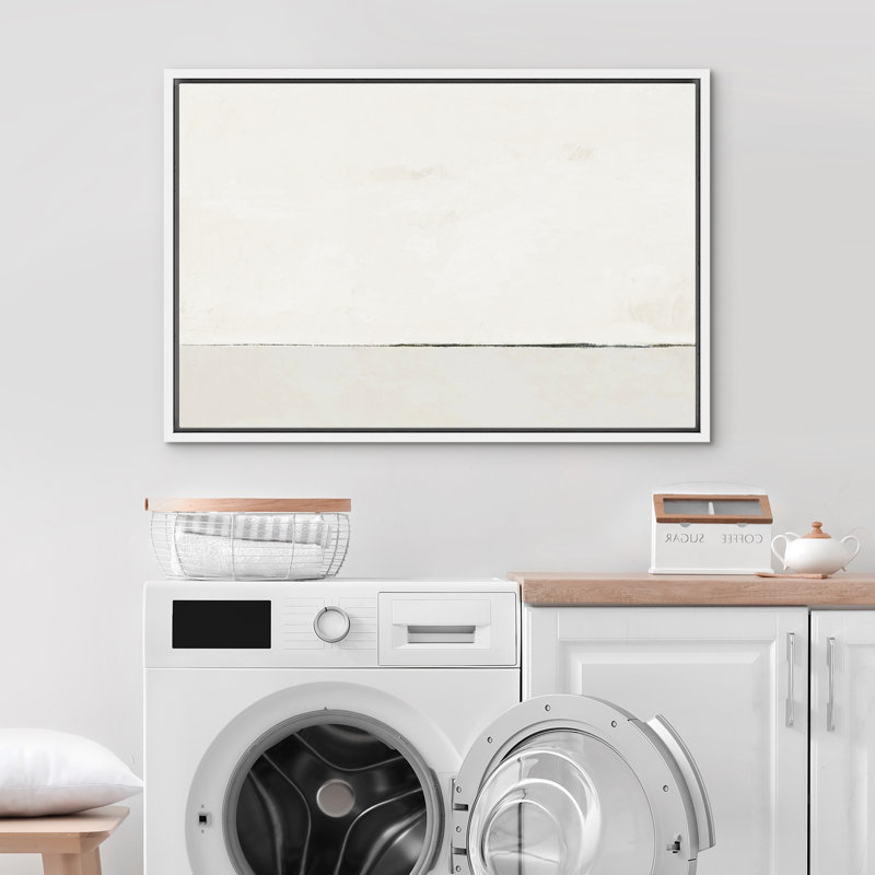 «Contemporary Simple & Minimal Neutral Modern Artwork», art mural encadré sur toile, H 24 po x l 36 po x P 1,5 po