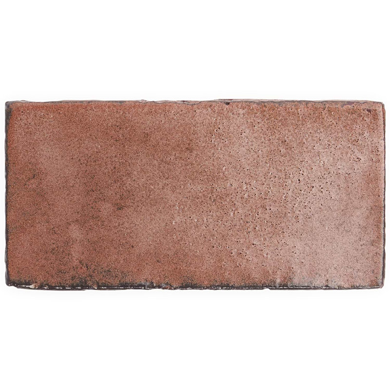 Emery 4x8 Handmade Crackled Matte Terracotta Subway Tile, Copper