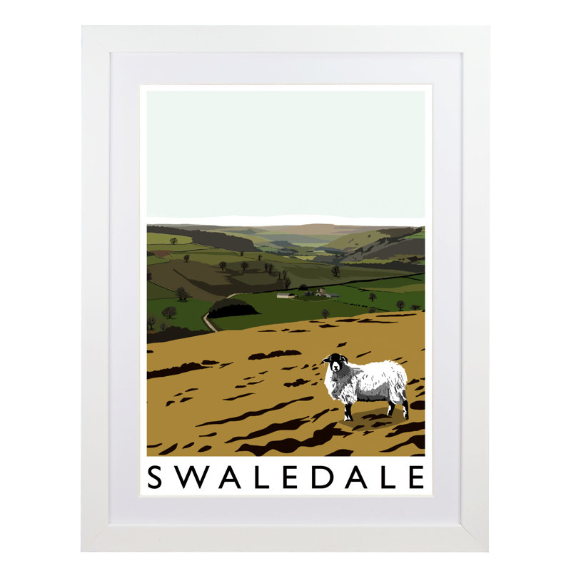 'Swaledale' by Richard O'Neil - Print, 54 cm H x 44 cm W x 2.2 cm D, White Wood Frame