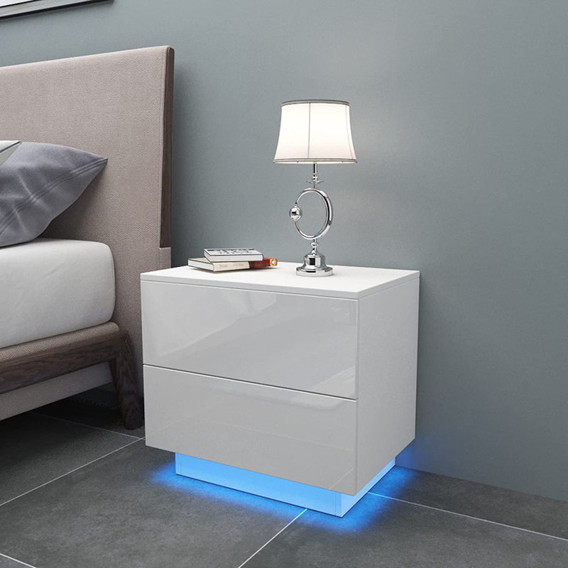 Lanie 55cm W Manufactured Wood Bedside Table