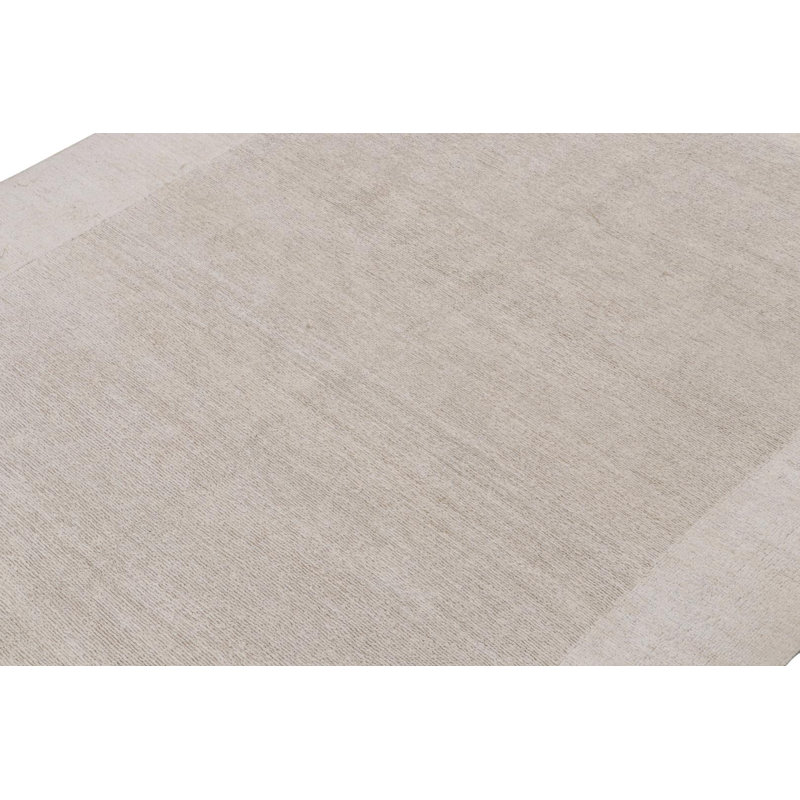 Hand Knotted Area Rug in Beige